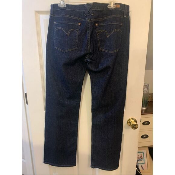 DKNY JEANS LUDLOW DARK WASH JEANS STRAIGHT MID RISE SZ 12 R - Picture 6 of 14